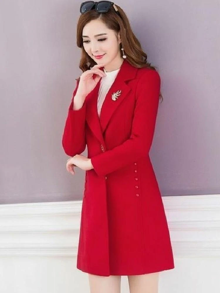 المرأة منتصف طول معطف الصوف الخريف الشتاء جديد Sle دعوى طوق التخسيس Faionable النسخة الكورية عارضة العصرية