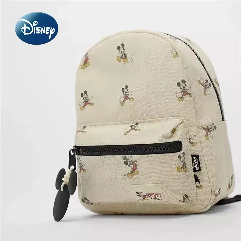 Disney Mickey New Children's Backpack Canvas Fashion Children's Schoolbag Mini Cartoon Casual Lightweight Children's Backpack