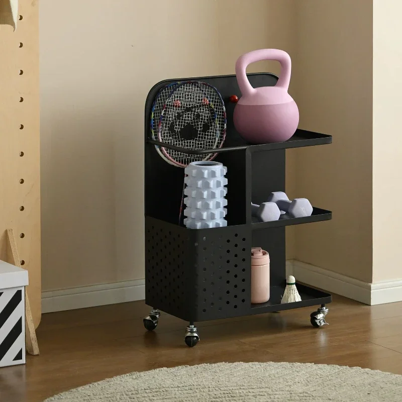 Portable High Temp Baked Paint Slim Yoga Mat Holder Fitness Gear Rack Racket Caddy Strong Mobile Gap Shelf for Home Gym Room