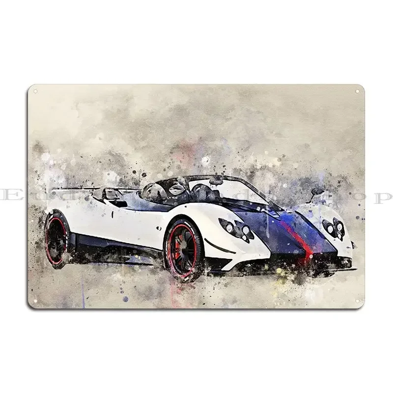 Pagani Zonda Cinque Roads Metal Sign Designing Wall Decor Mural Design Pub Tin Sign Poster