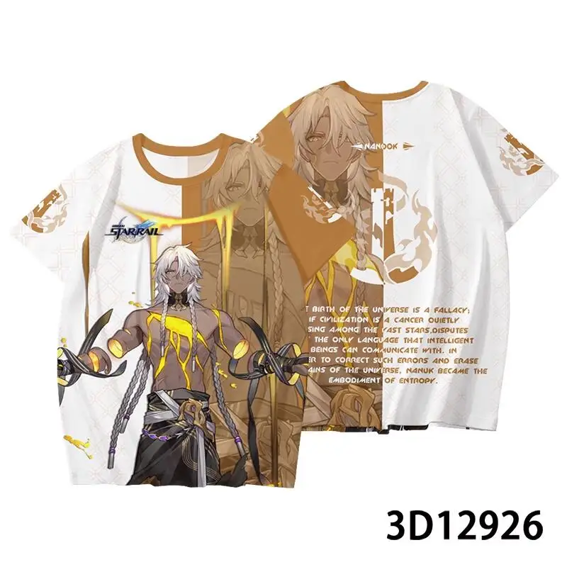 

Honkai Star Rail Nanook Cosplay T-Shirt Shorts Nanook Unisex 3D Printed Polyester Short Sleeve Tops Summer Fashion Tee Shirt