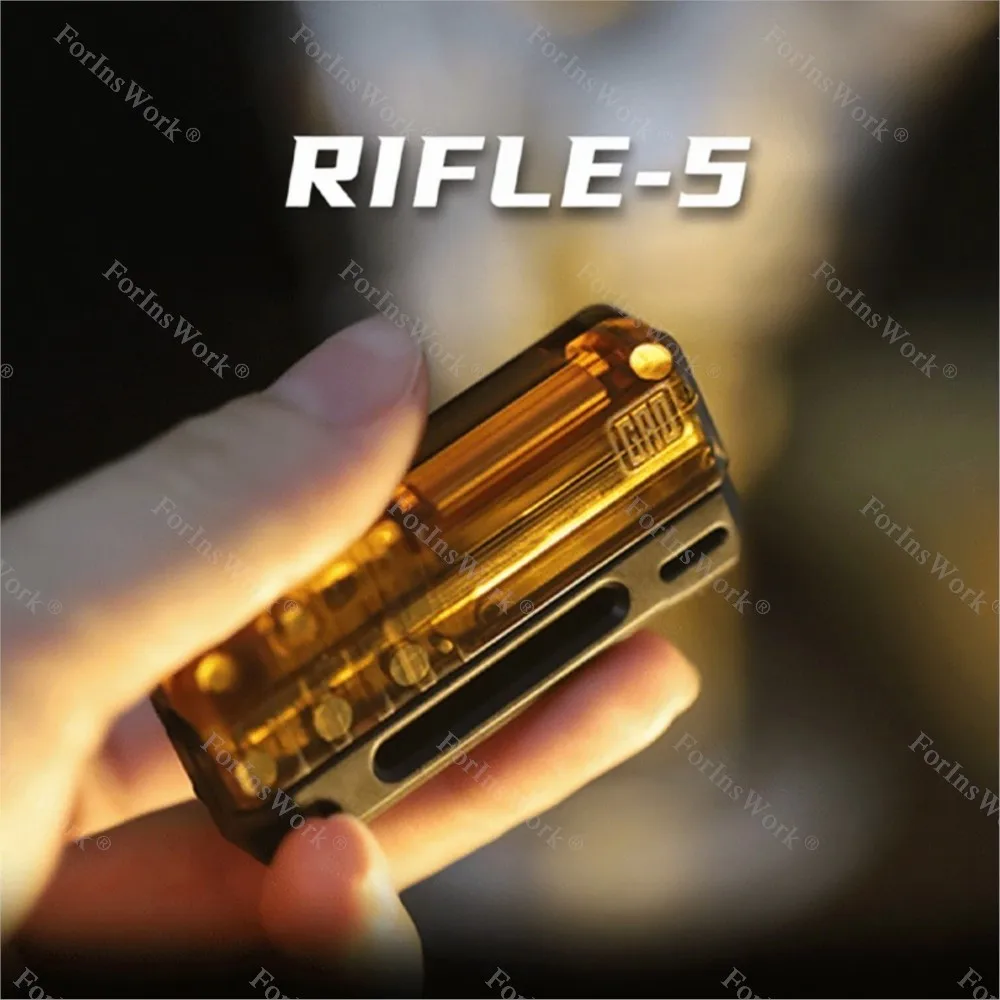 GAO Studio NEW PC RlFLE-5 Magnetic Mechanical Rebound Push Slider EDC Decompression Toys