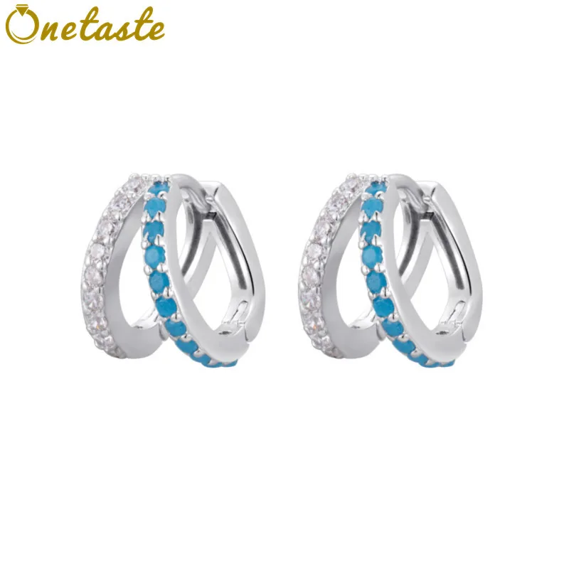 

S925 Серебряные серьги-кольца с кубическим цирконием, блестящие серьги-кольца, женские модные простые сверкающие маленькие серьги, легкий подарок