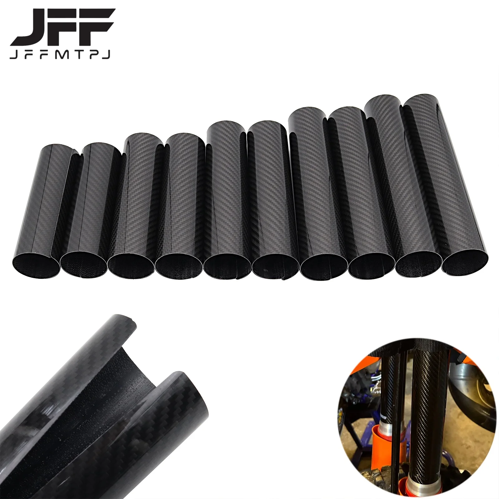 Motorcycle 160-260mm Front Fork Wraps Carbon Fiber Protectors For KTM Honda Yamaha Kawasaki Suzuki