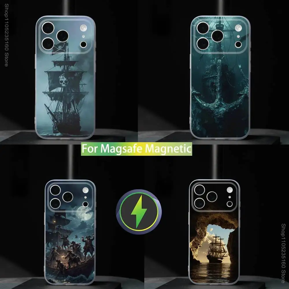 

Pirate Ship Cool For iPhone 17,16,15,14,13,12,11,Pro,Max,Plus,Mini,SE4,E Magnetic For Magsafe Wireless Phone Case
