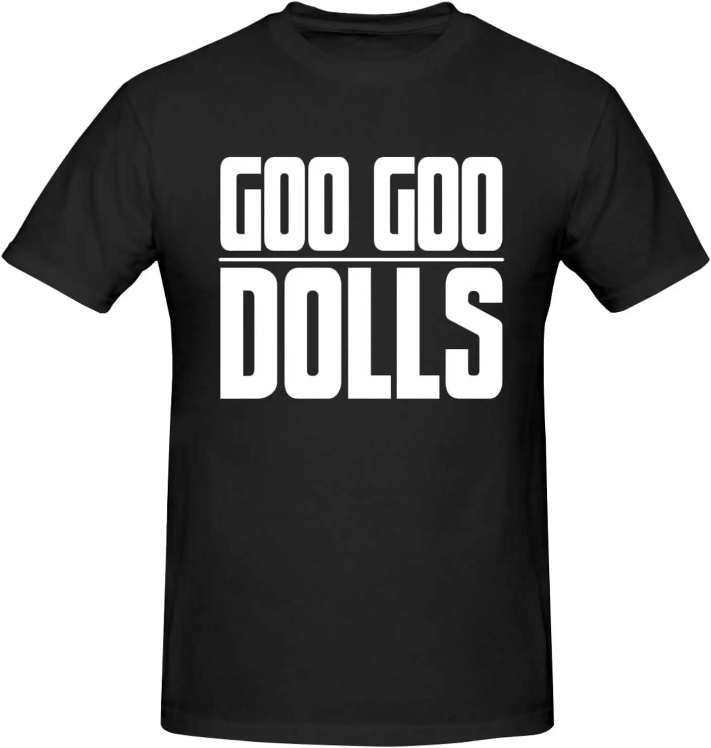 Goo Goo Music Dolls Shirt Fashion Performance Basic Short Sleeve T-Shirt, Classic Crew Neck Casual Top Black