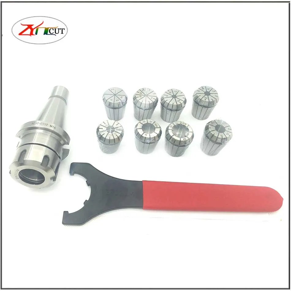 NT40-ER32 (3-20)mm High-precision CNC Milling Chuck Holder Milling Workholding ER32 collet Spring Milling Tool Handle Set