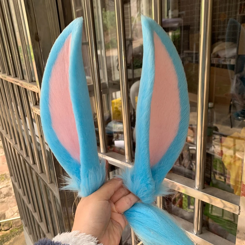 Handmade Halloween Christmas Blue Rabbit Anime Animals Ear Cosplay Prop Fox Wolf Fox Ears Hairhoop Headwear Headband Custom Made