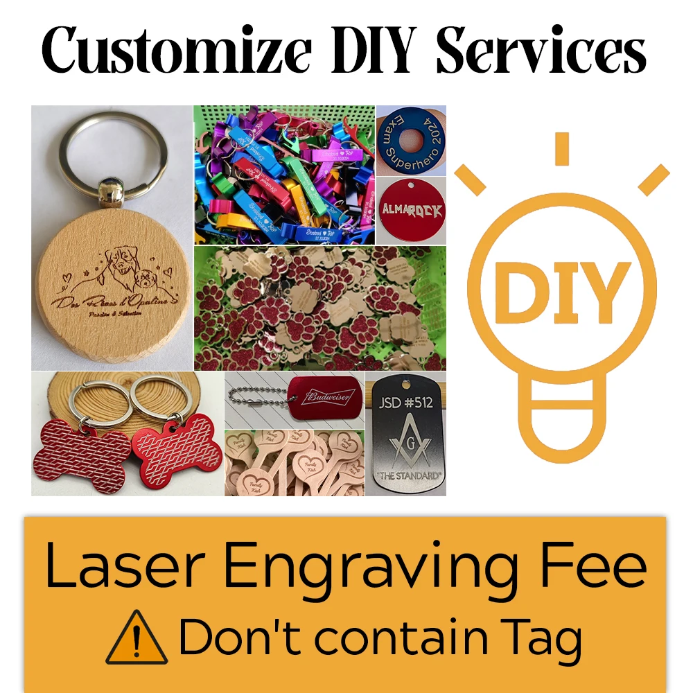 10/20/100/200pcs Custom Pet Dog Tag Laser Engraving DIY Service Fee Does Not Include Blank Products