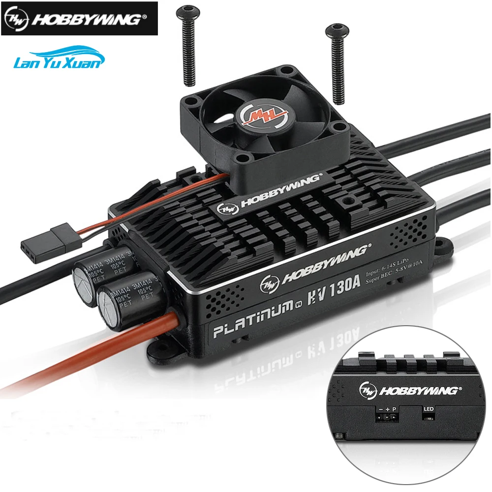 Original Hobbywing Platinum 130A V4 Brushless ESC HV   BEC / OPTO 5-14S Lipo Air Mode for RC Drone Helicopter