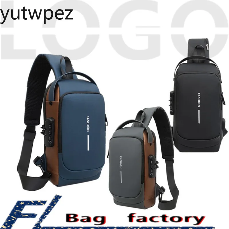Outdoor Hiking Chest Bag Multifunction Crossbody Sport Running Travel Sling Pack Anti-theft USB Charge Shoulder Messenger Pack