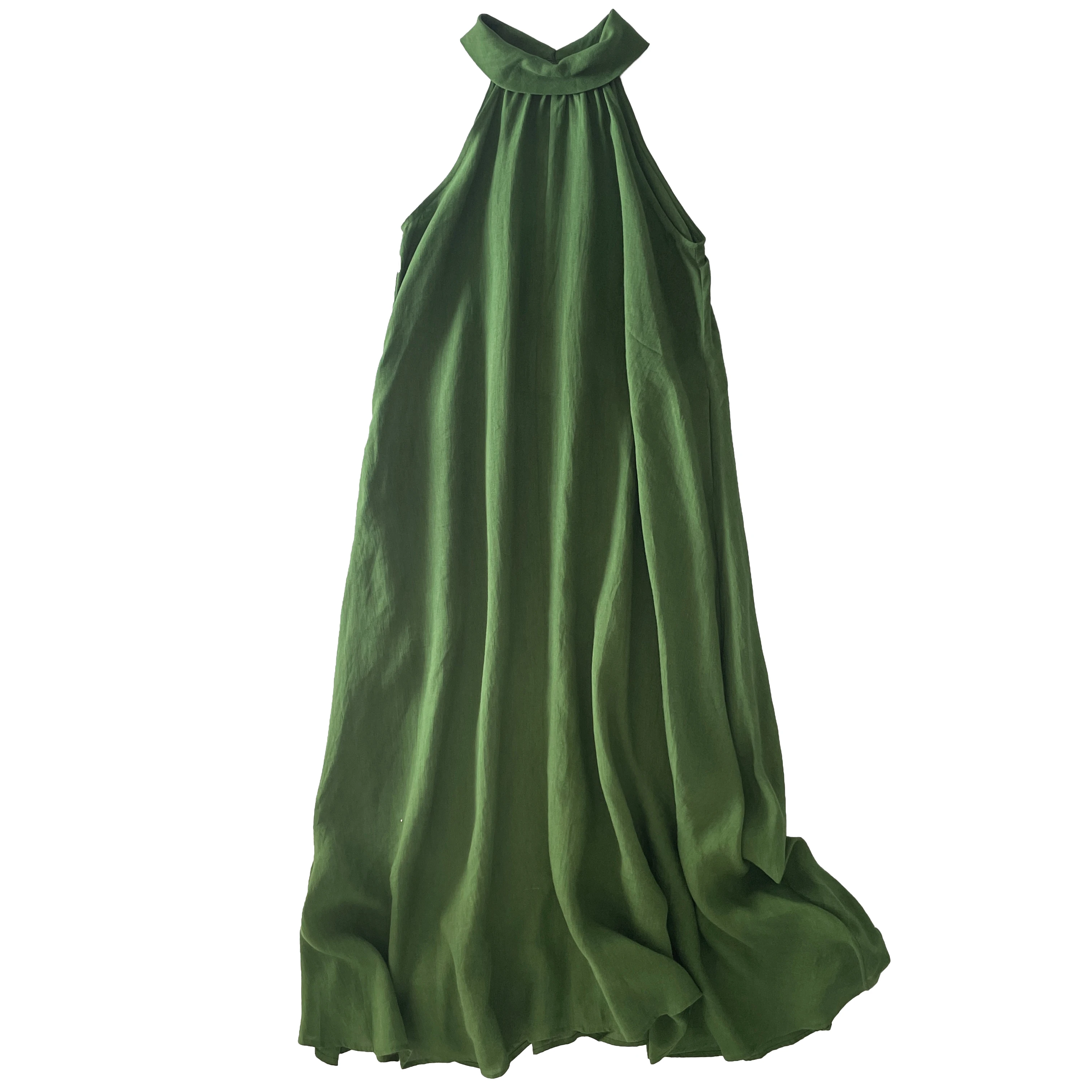 ชุดเดรสยาวสตรีฤดูร้อน 2025 ใหม่ Halter หลวม Boho Beach ชุดวันหยุดริมทะเล