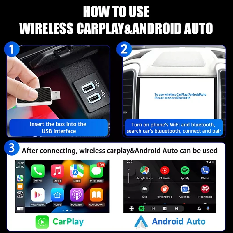 

A99F-2025 Mini USB беспроводной адаптер Carplay проводной к беспроводному адаптеру Carplay для Android Auto Plug Play преобразует проводной