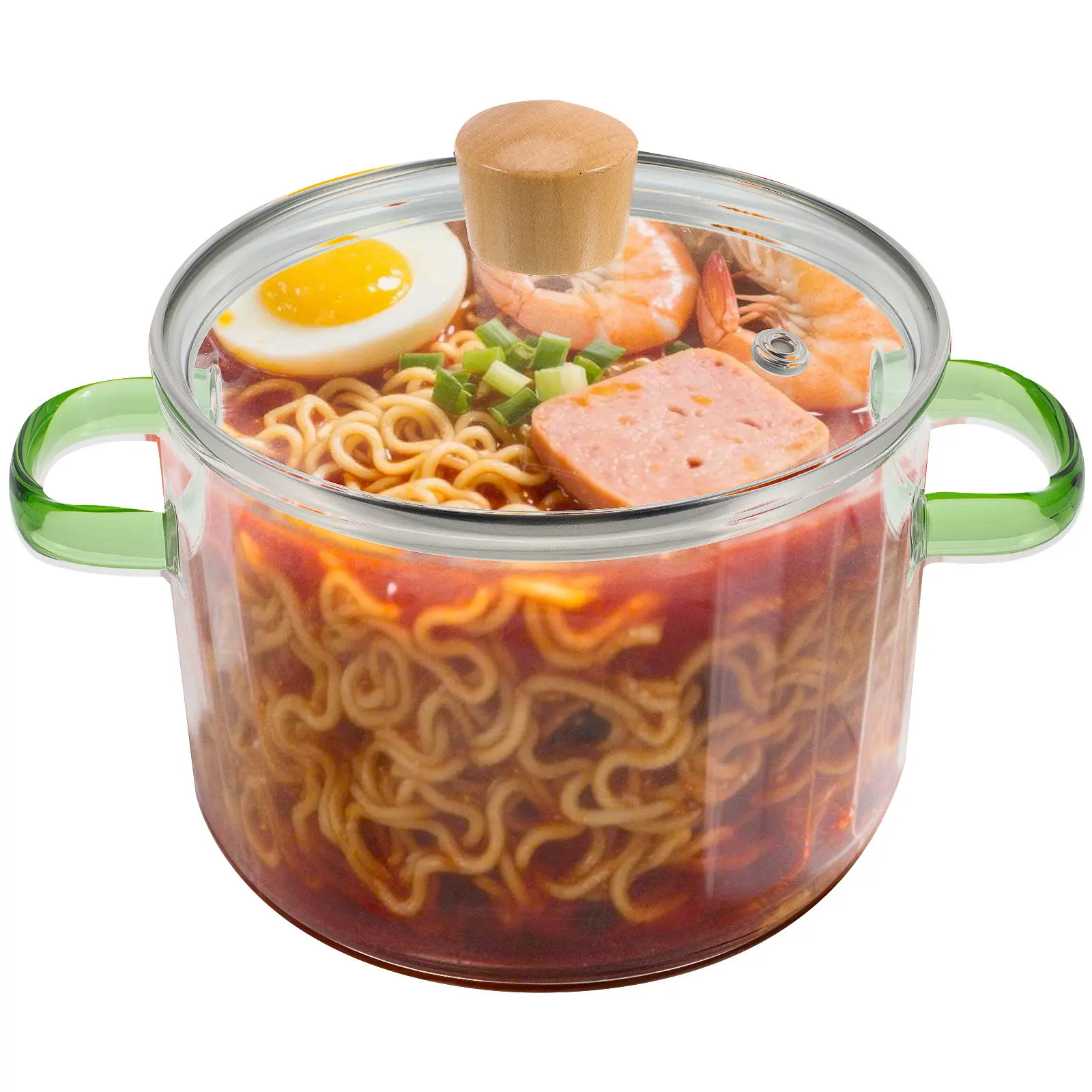 

Multifunctional Glass Stew Pot with Lid Soup Cooking Pot for Noodles Vegetables Chicken Mushroom Heat Resistant Kitchenware