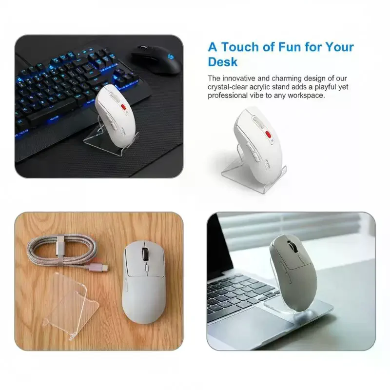 Mouse Stand Acrylic Storage Display Bracket for Desk Space Saving Holder for Computer Mouse  for Home Office Dormitory Use