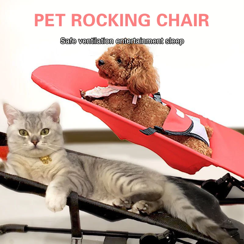 Portable Rocking Chairs Pet Rocking Chair Dog Cat Foldable Pet Seat Adjustable Bed Fado Teddy Puppy Nest Toy for Shake