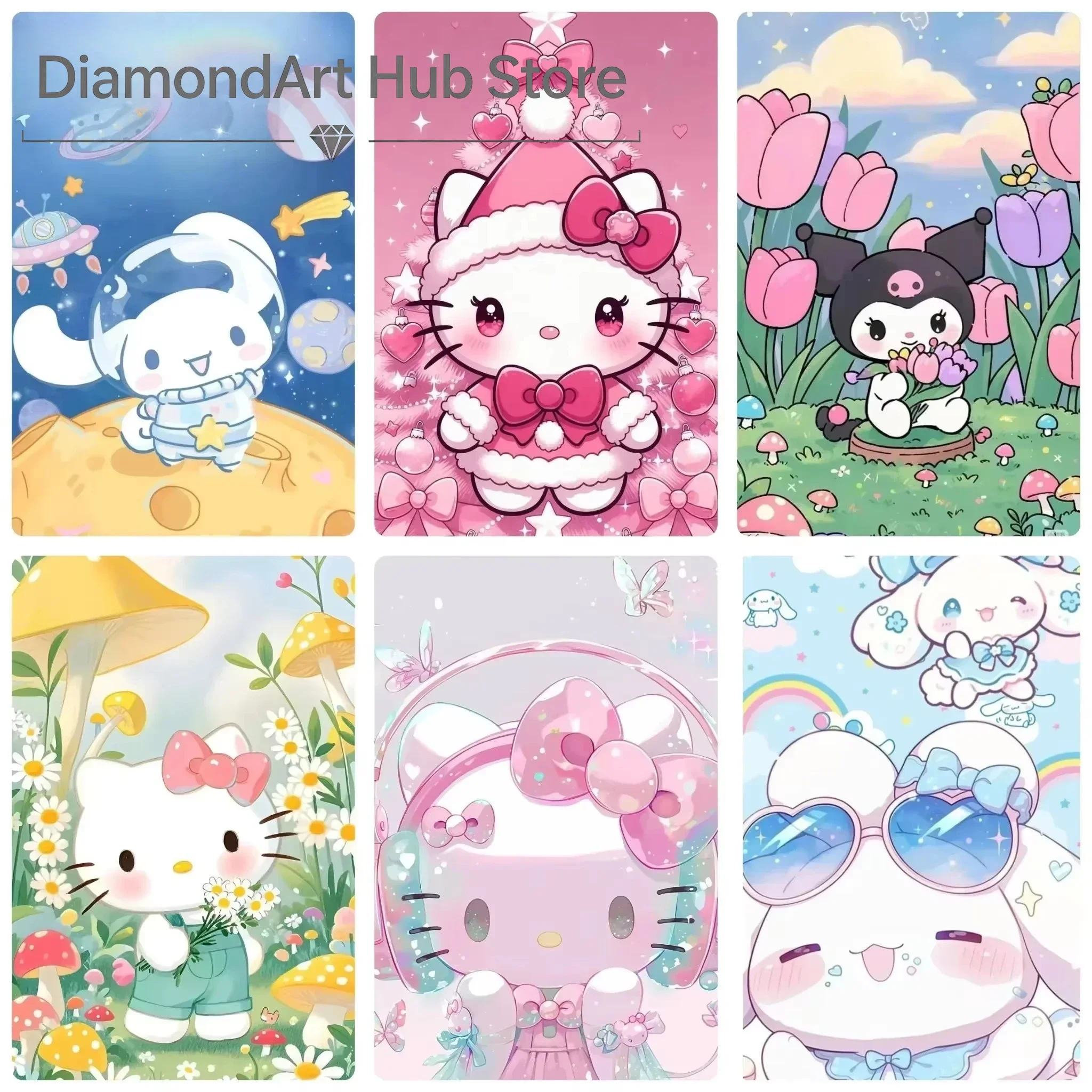 5D DIY Diamond Painting Cute Kawaii Cartoon Character Single Panel Wall Art Home Decor Gift