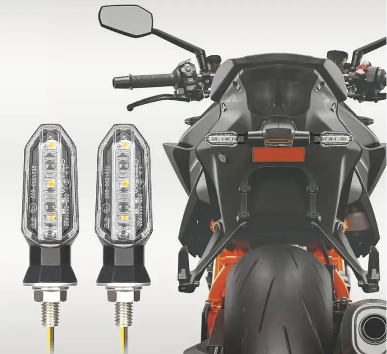 8mm Mini Motorfiets LED Knipperlichten Amber Knipperlicht Blinker Richtingaanwijzer 12V Moto Indicator Lamp Accessoires