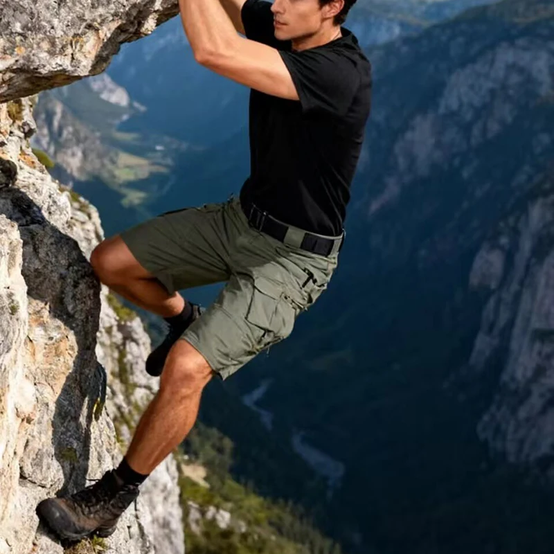 

Мужские шорты для активного отдыха, многокарманные шорты-карго, дышащие, быстросохнущие, летние, тонкие, износостойкие, длиной до колена.