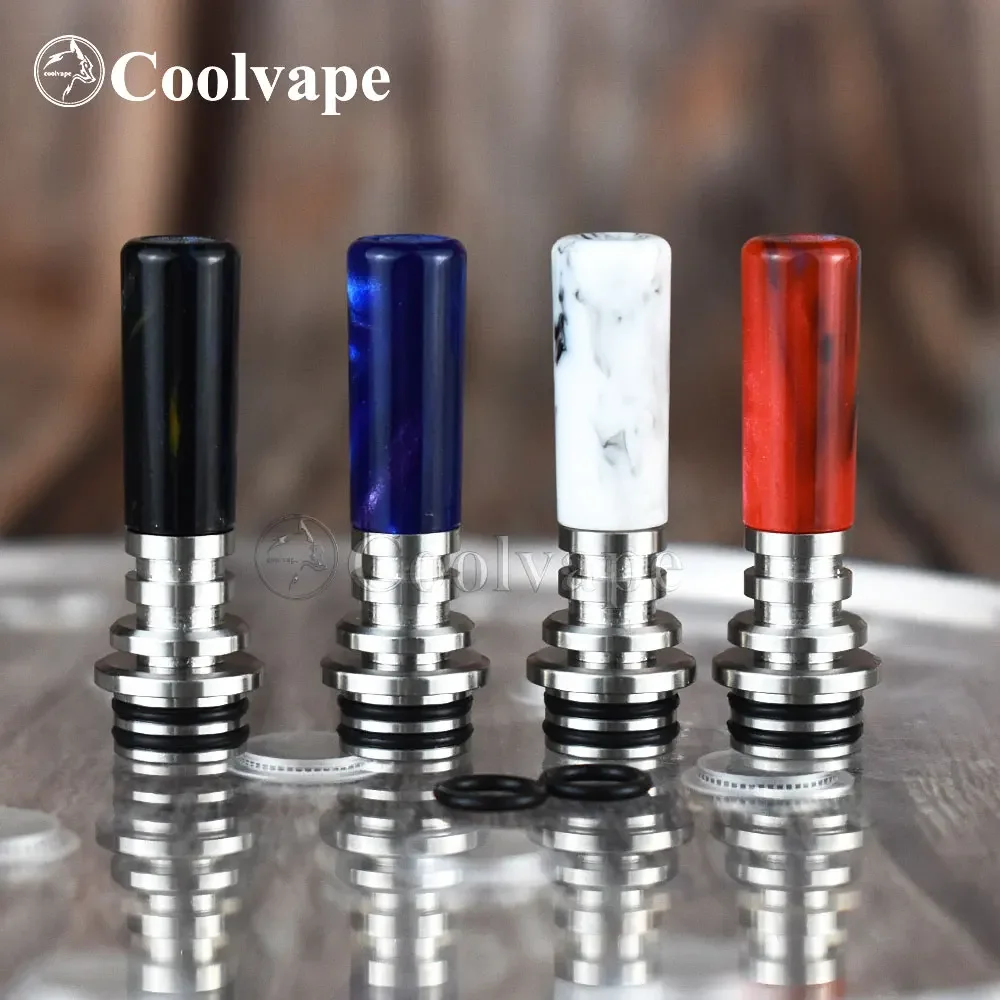 Wolfcoolvape 510 MTL بالتنقيط تلميح فضي أسود ضيق تتحمل المعبرة ل RDA RTA RBA البخاخات Vape اكسسوارات استبدال
