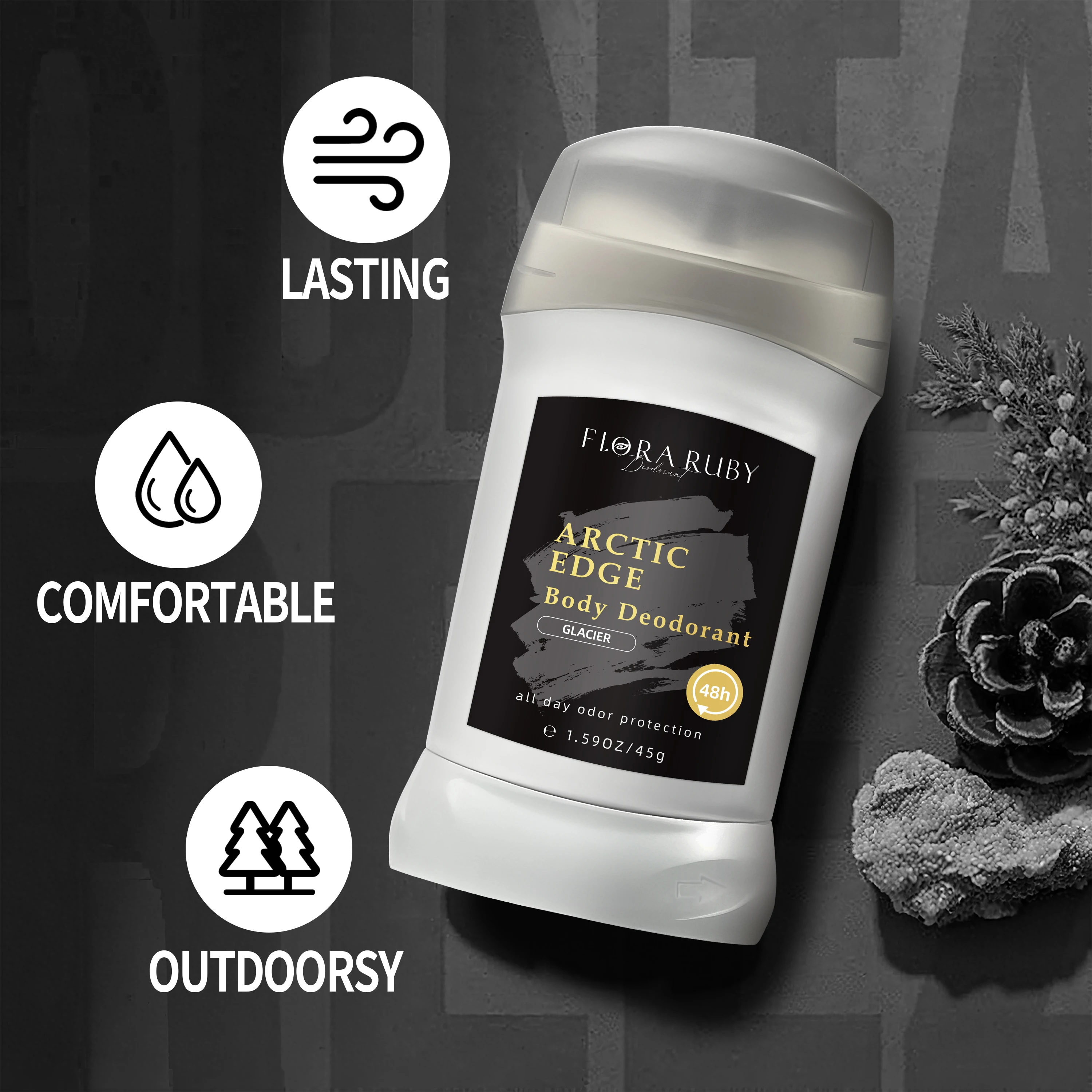 Stick deodorante antitraspirante per il corpo da 45 g - Controllo degli odori di 48 ore, fragranza rinfrescante, formula delicata senza irritazioni,