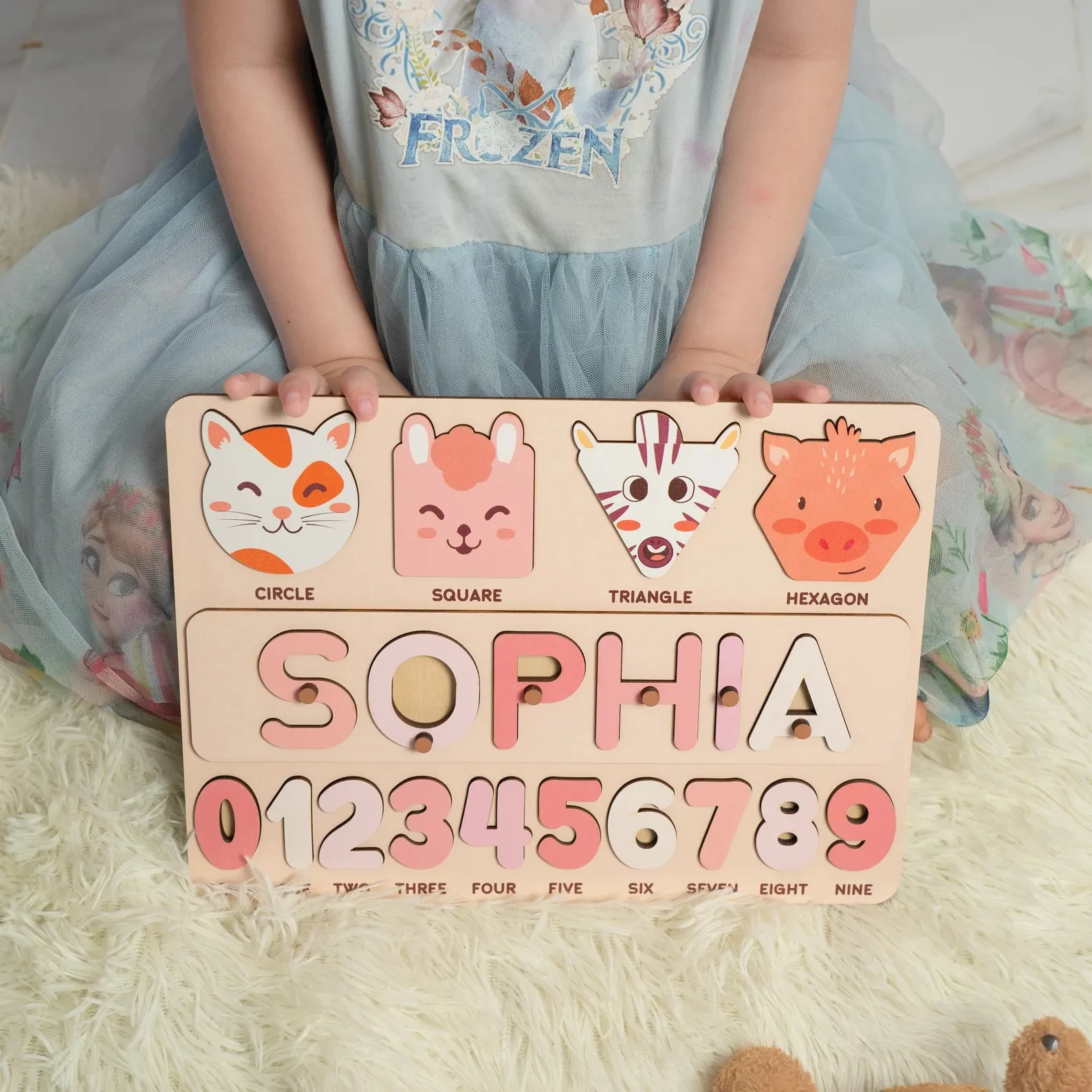 

Personalized Name Puzzle for girls, Name Puzzle with Numbers, Baby Shower Gift, 1st Birthday Gift girls, Christmas Gifts