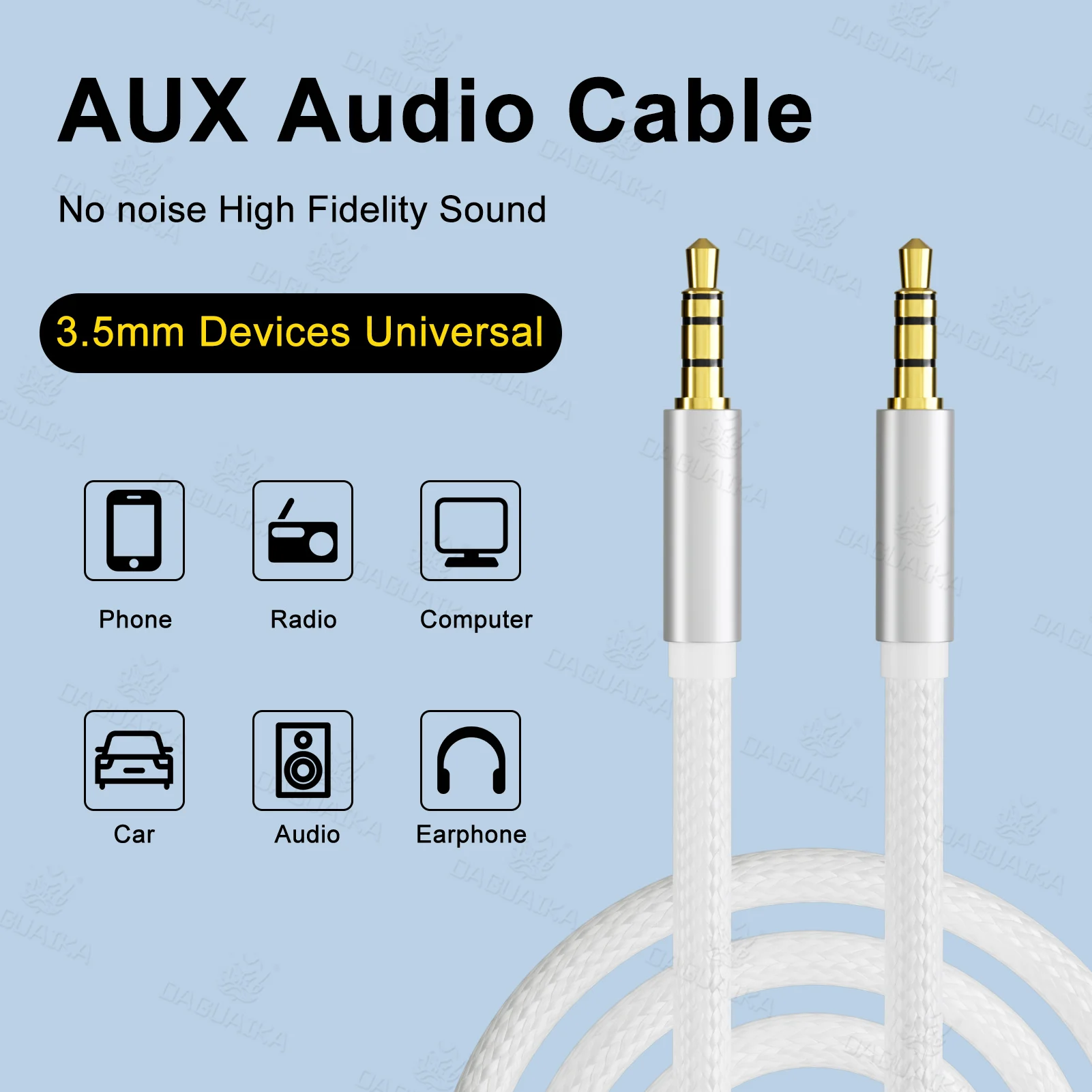 

3.5mm to 3.5mm AUX Audio Cable 3.5mm Jack Speaker Cable for Headphones Car Samsung Xiaomi Redmi 5 Plus Oneplus MP3 AUX Cord