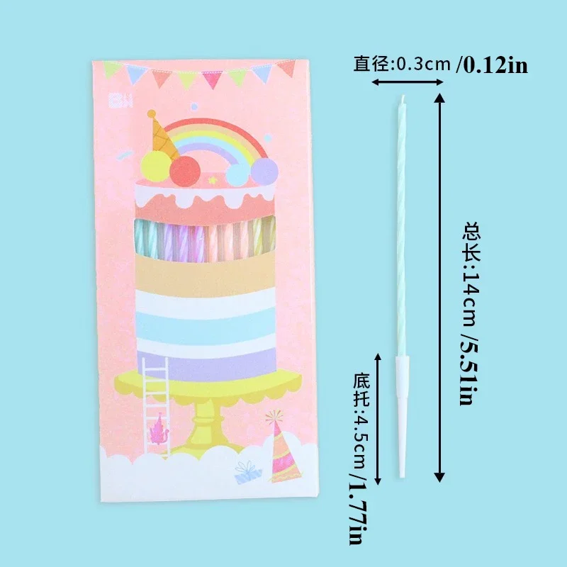 12 /8Pieces Per Box Happy Birthday Cake Thread Candles Colorful Thick Candles Net Red Long Candles Hot selling Crystal Candles