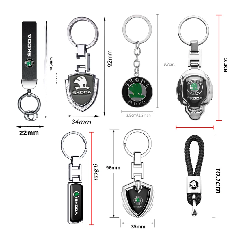 Fashion Car Badges Keychains Key Chain Rings Car Decor Accessories For Skoda Octavia Kodiaq Fabia Karoq Superb Superb Rapid VII