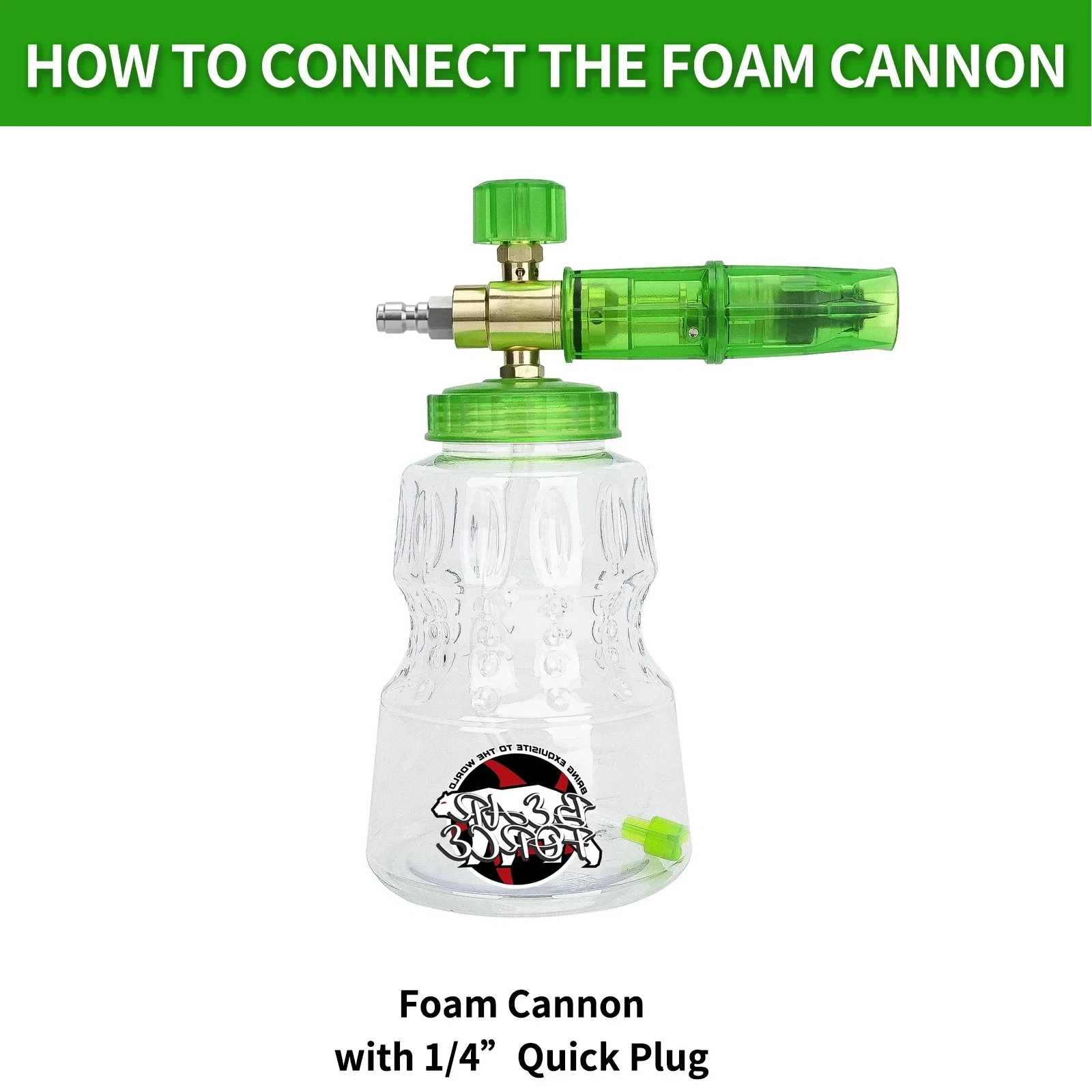 

Мойка высокого давления, алюминиевая пена, пушка, пеногенератор, наконечник для снежной пены с быстроразъемным разъемом 1/4 дюйма для Portland Husky RyobiGreenwork