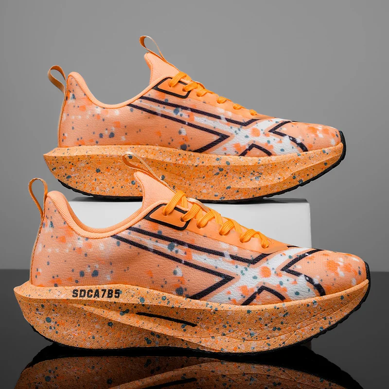 

2026 Running Carbon Plate Marathon Men Sports Breathable Lightweight Women's Comfortable Athletic Antiskid Sneakers Casual