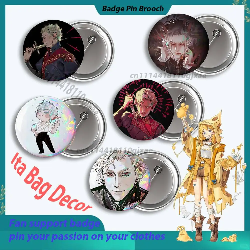 B-Baldurs G-Gate 3 Astarion Badges25 32 44 58 75mm Round Cosplay Pin Bag Decor Fans Collect Friends Gifts Brooch Souvenir