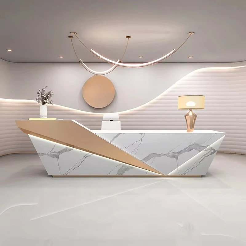 

&c Standard Dimension Personalised Salon Reception Desk 2 Person Hotel Reception Desk Furniture