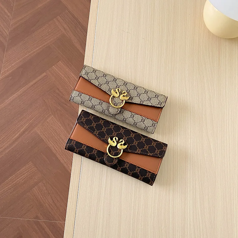 2025 New Fashion Women's Wallet Multi Functional Retro Printed Zero Wallet Women's Long Zero Wallet Fashion Luxury Ladies Bag