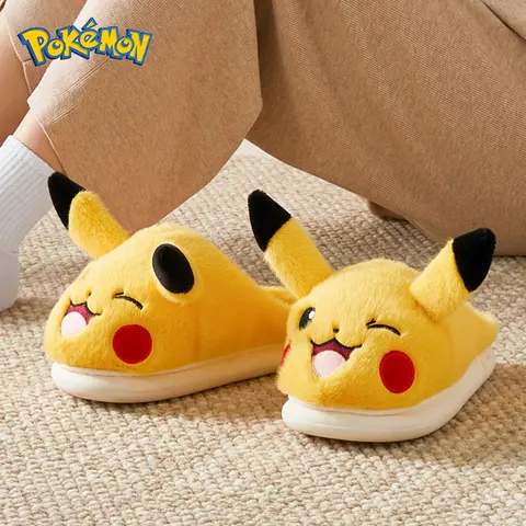 Pokemon Nieuwe Winter Anime Pikachu Eevee Umbreon Simpson Kawaii Pluche Zacht Speelgoed Volwassen Kinderen Warme Slippers Thuis Indoor Schoenen