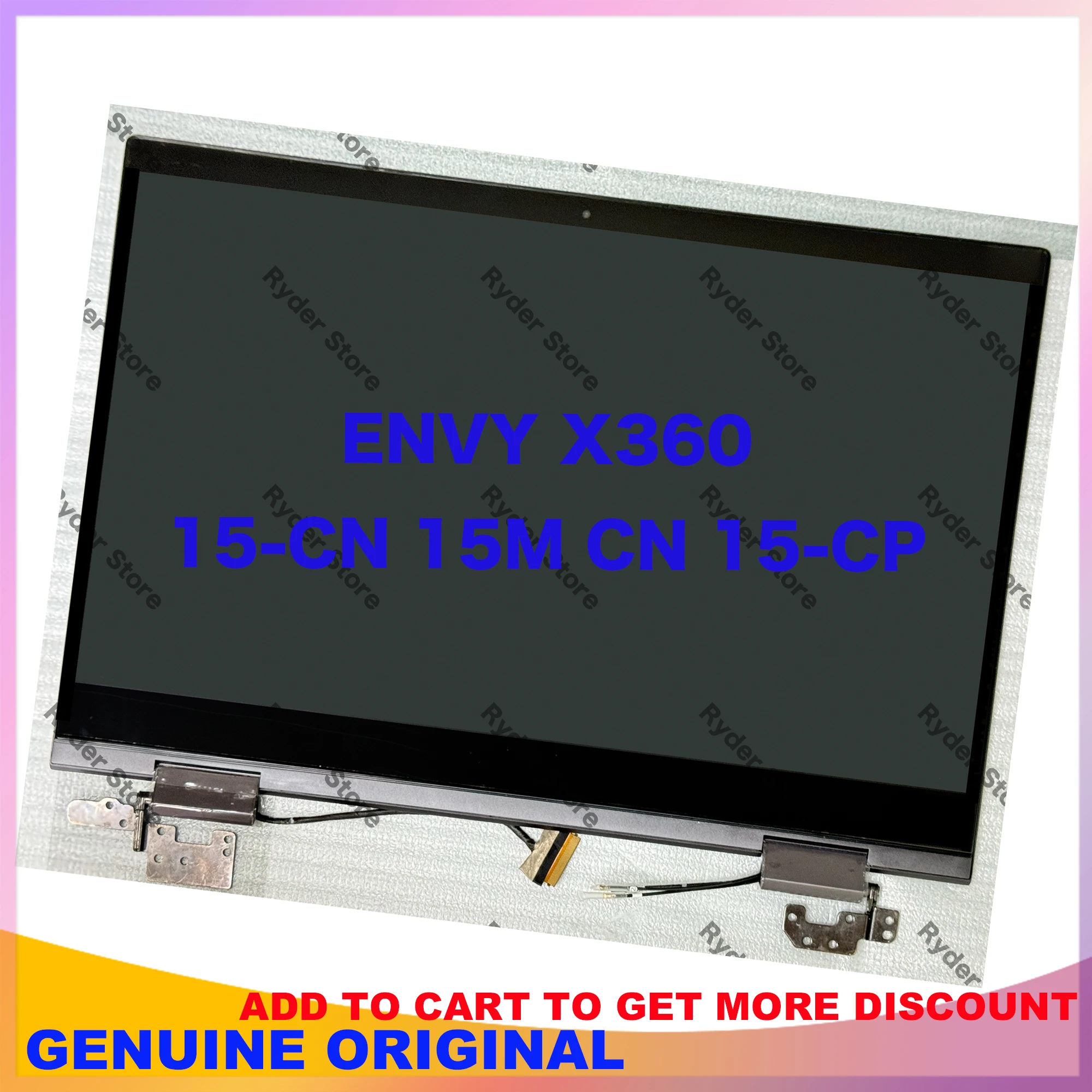 15.6-Inches For HP ENVY X360 15-CN 15M CN 15-CP 15M-CP 15M-CN LCD Touch Screen Panel Display Full Assembly With Hinges