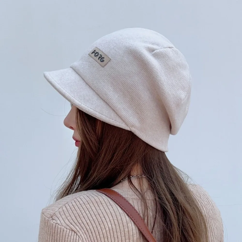 

New Casual Wide Brim Caps Thicken Solid Color Baseball Cap Windproof Ear Protection Cap Autumn Winter