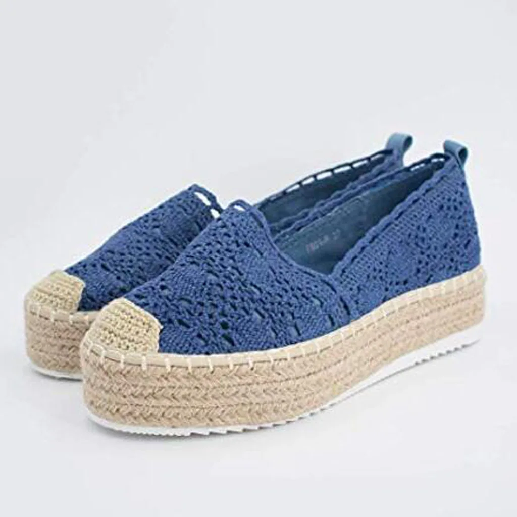 2023 Women's Big Size Thick Bottom Board Shoes Casual Shoe Solid Color Breathable Espadrilles Chaussures Femme Zapatos De Mujer