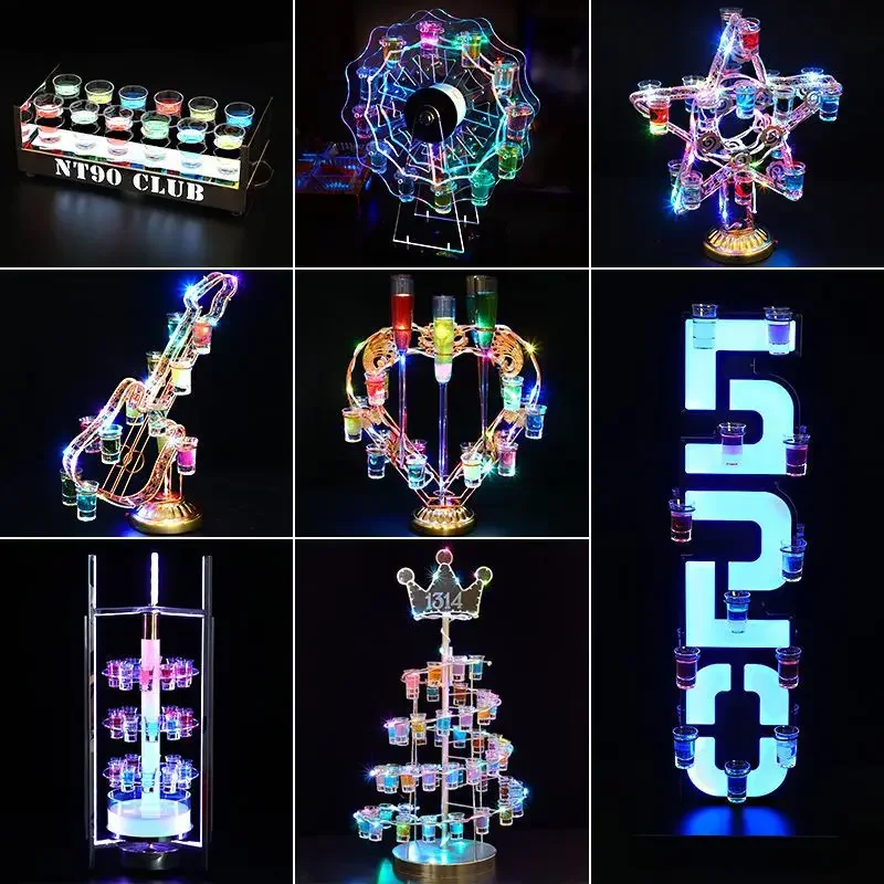

Colorful luminous cup holder, bar cup holder, creative cocktail shelf, living room ktv foreign wine desktop led
