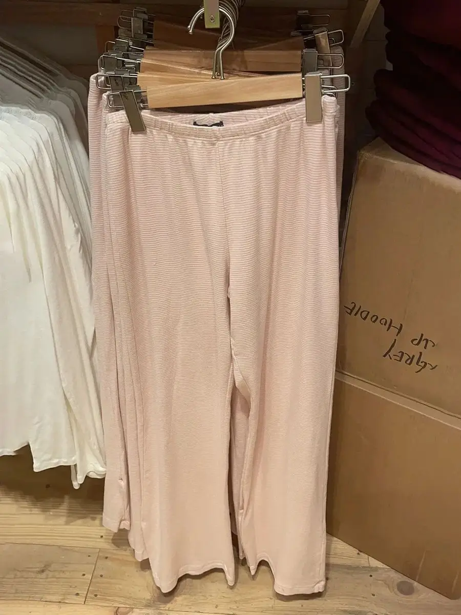 Ensemble de pyjama en dentelle rayée pour femme, pantalon glacé rose, nœud fin, haut précieux, taille haute, pantalon long droit, ensembles doux en