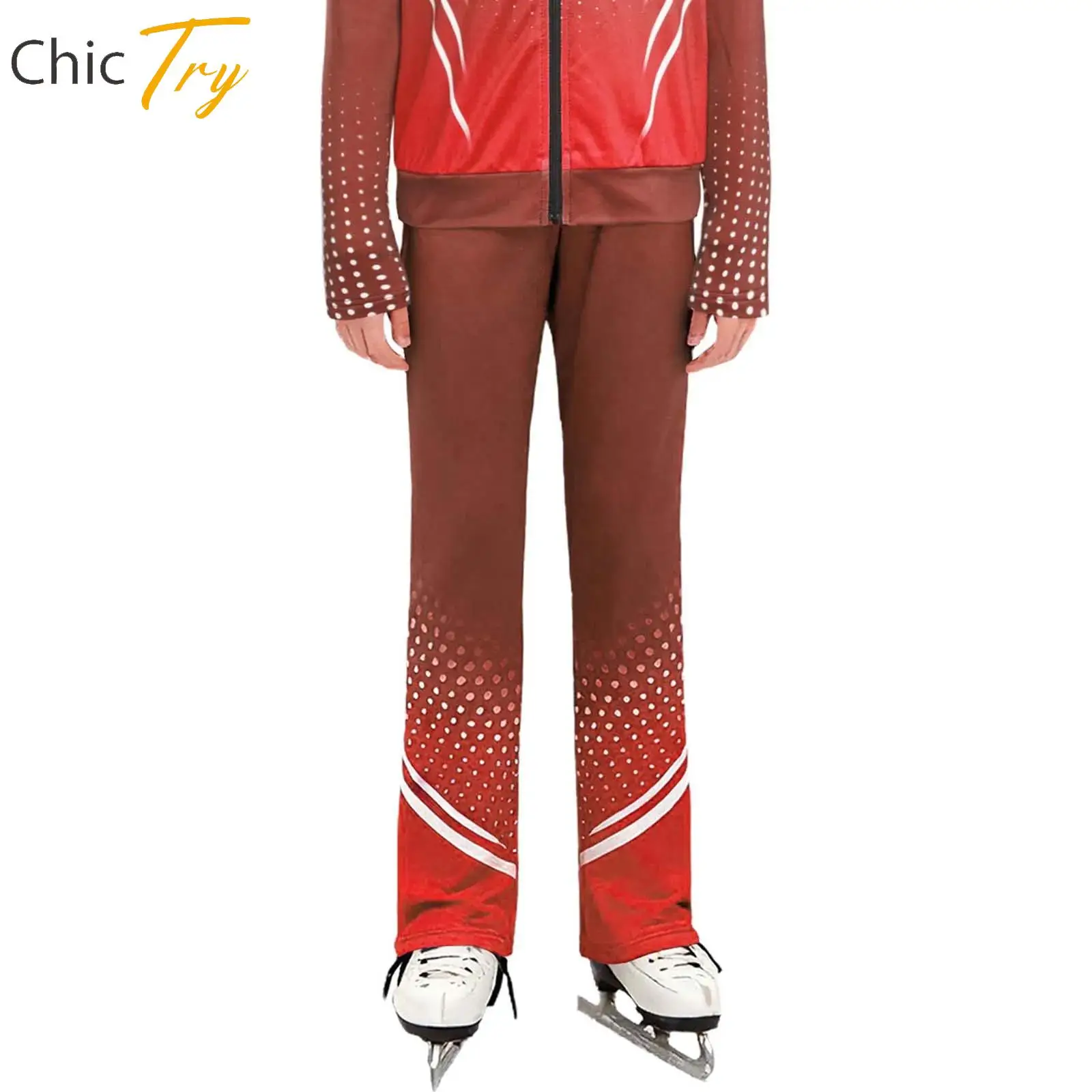 

Child Boys Stretchy Pants Gymnastics Figure Skating Costume Dots Tight Pants Bottoms for Practice Stage Performance Competition