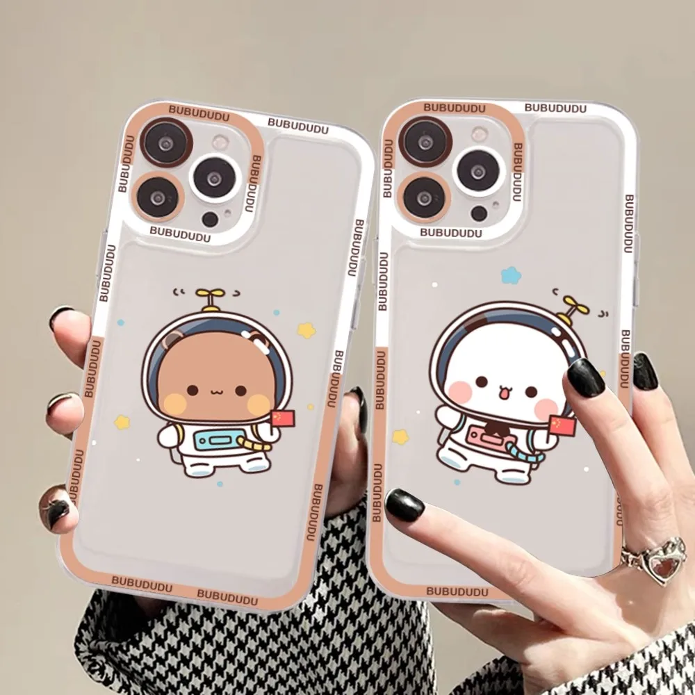 Bubududu Panda Phone Case For iPhone 15 13 14 Pro Max XS XR 12 11 Pro 13 Mini Soft Clear Back Cover