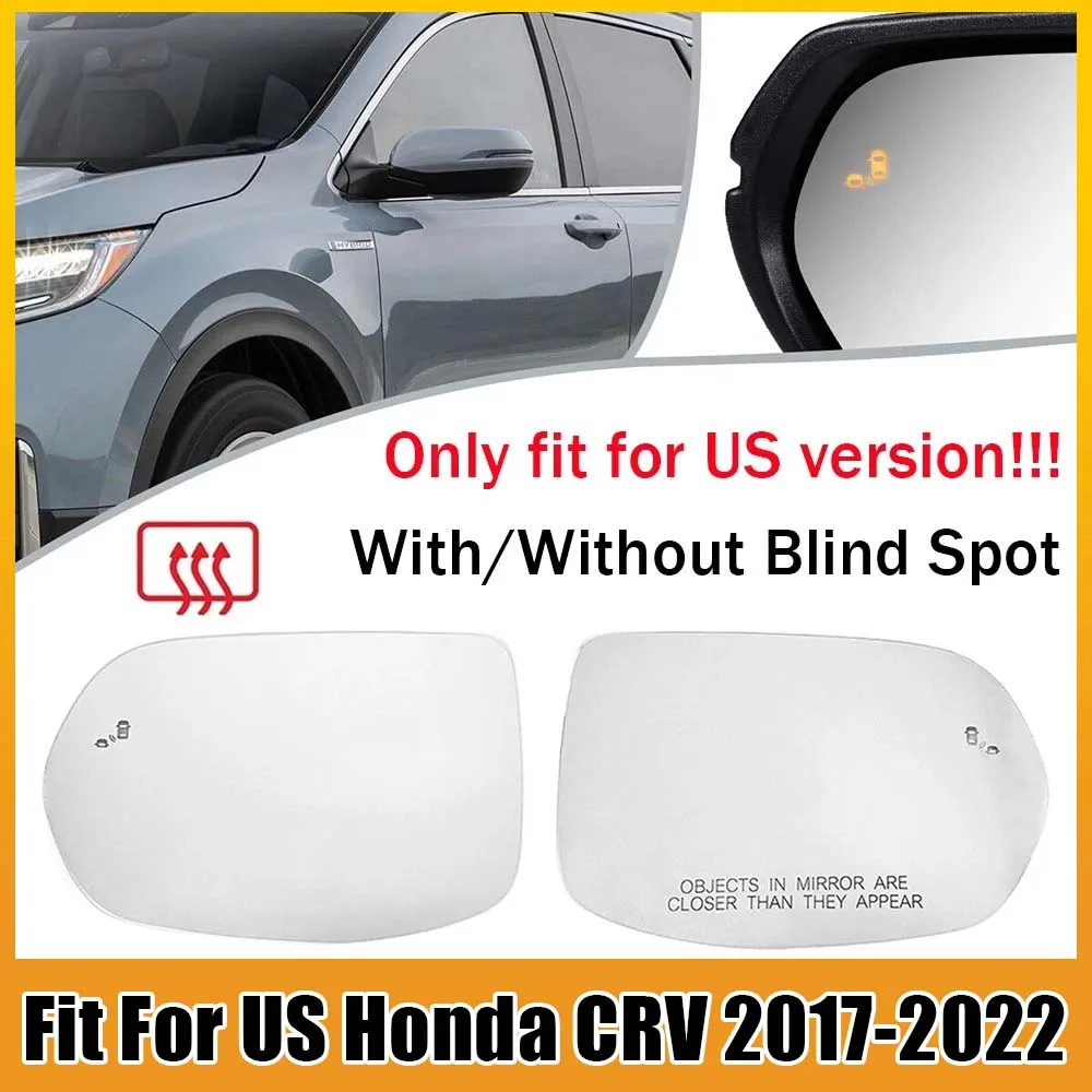For US Honda CRV 2017-2022 1x Left Right Side Lens Split Mirror Heated Door Glass Rearview Accessories Vehicle Parts Auto Parts