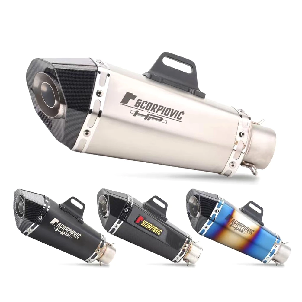 Universal 51mm Inlet Motorcycle Exhaust Pipe Muffler With DB Killer For Ninja350 Z400 Z750 Z900 R3 R25 MT03/07/09 GSX250 TNT600 view 3