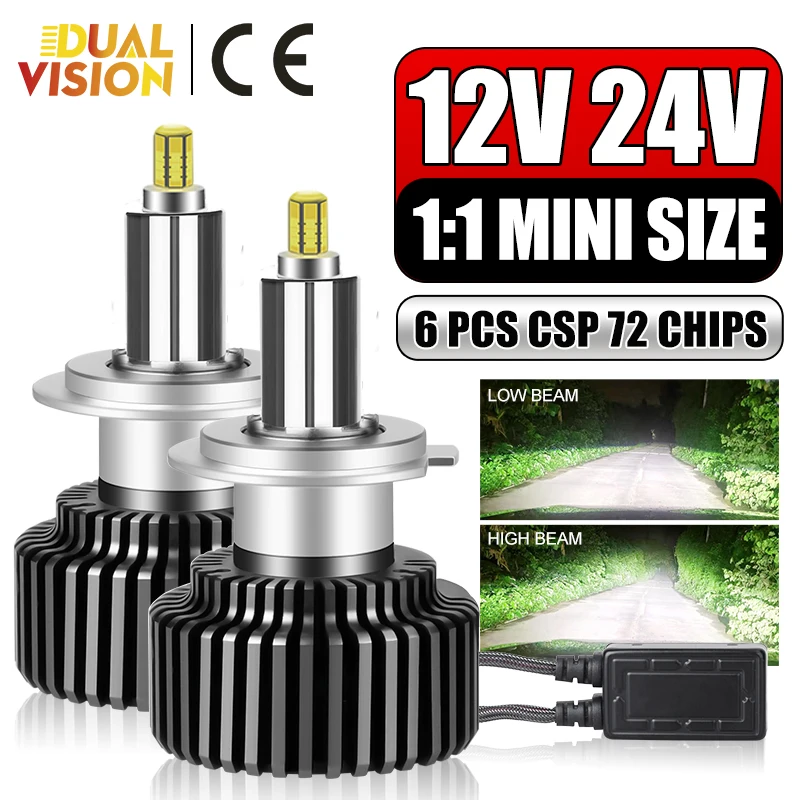 

360 3D CSP H7 H4 H11 LED Canbus Car Headlights H27 880 881 H18 H1 H8 H9 HB3 9005 HB4 9006 9012 HIR2 6000K 12V Auto Lamp For Lens