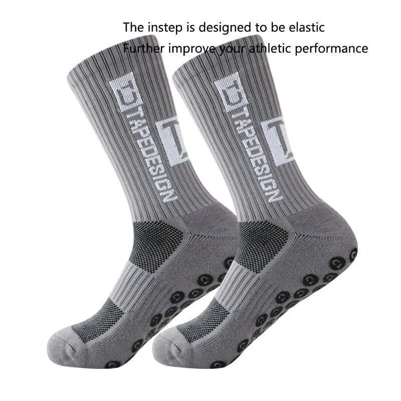 Non-slip Football Socks Round Silicone Towel Bottom Professional Competition Running Training Socks Shock-Absorbing Grip Socks