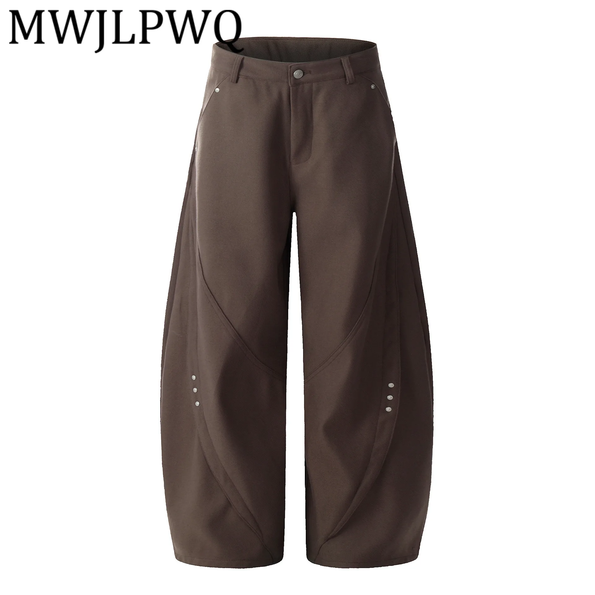 

MWJLPWQ 2025 осенние новые брюки в американском уличном стиле, мужские деконструкторы, низы, простые свободные повседневные брюки с широкими штанинами 21457