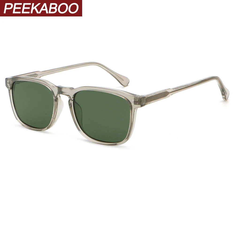 

Peekaboo unisex square frame sunglasses uv400 CP acetate fashion sun glasses for men women green brown 2024 summer style