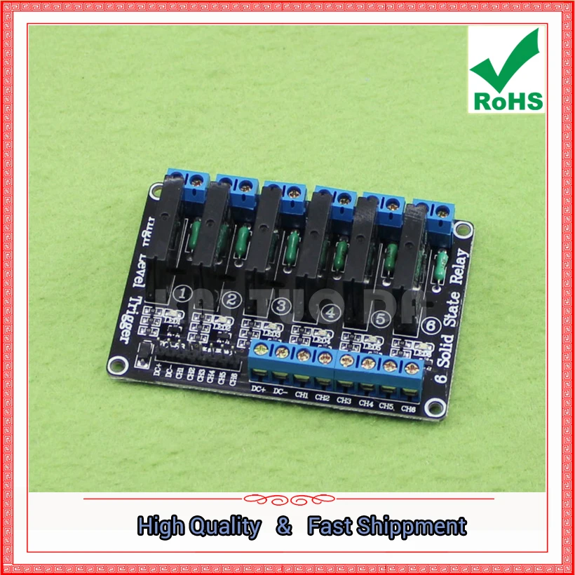 6-Way (six channel) Solid State Relay Module 5V High-Level Trigger Solid State Relay With Fuse Expansion Board