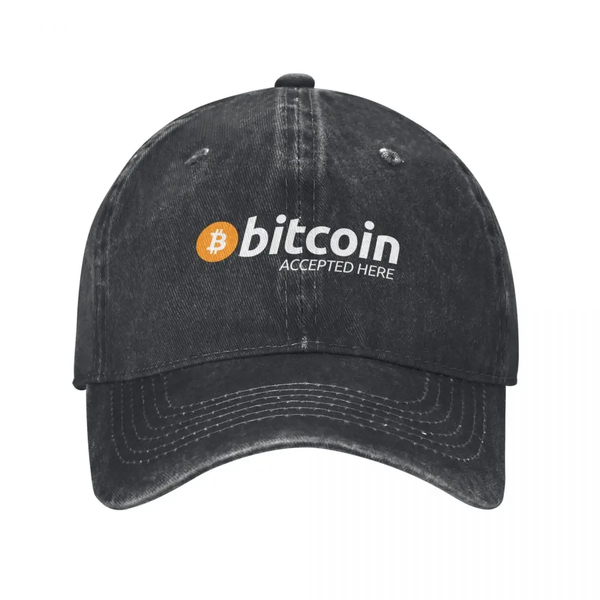 Bitcoin accepted here - Bitcoin Crypto BTC Baseball Cap Golf Hat party Hat Woman Hats Men's